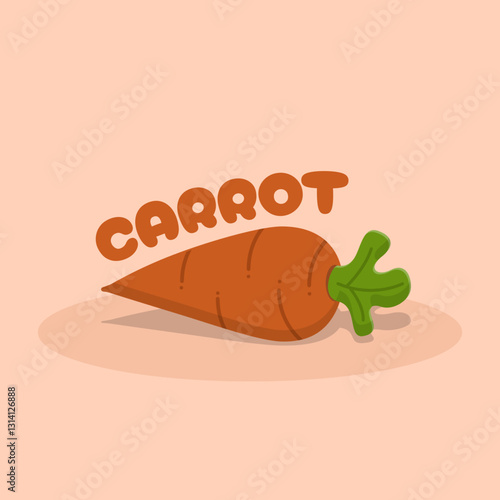 International Carrot Day to celebrate on April 4th. Illustration of a carrot on light orange background. Vegetable event banner.