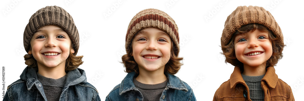 smiling boy in knitted winter hat on transparent background smiling boy in knitted winter hat on transparent background