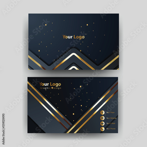 Elegant gold-accented dark business card design