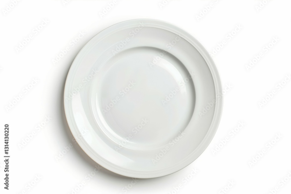 Elegant white plate on isolated background. AI image Elegant white plate on isolated background. AI image