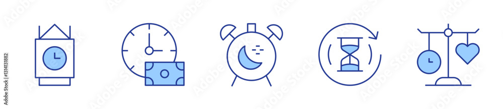 balance, time, clock, alarm clock. Clock Icon vector illustration. Line Duotone style. Editable stroke balance, time, clock, alarm clock. Clock Icon vector illustration. Line Duotone style. Editable stroke
