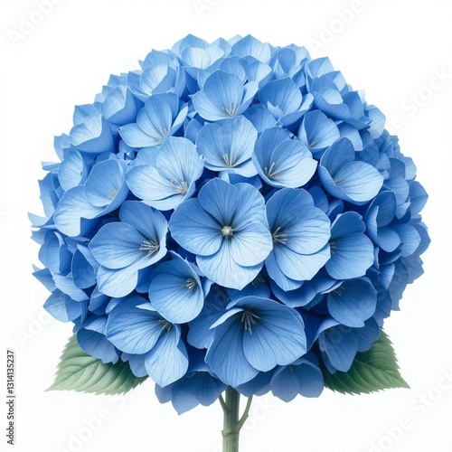 blue hydrangea isolated on white