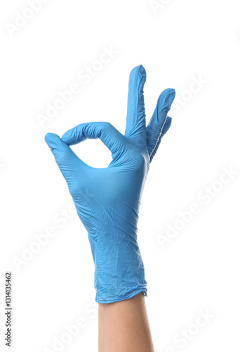 Female hand in medical glov...