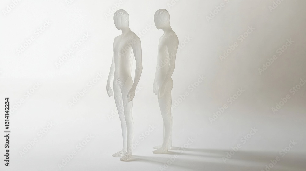 Abstract Human Figures in Minimalist Design, Symbolizing Connection and Simplicity Abstract Human Figures in Minimalist Design, Symbolizing Connection and Simplicity