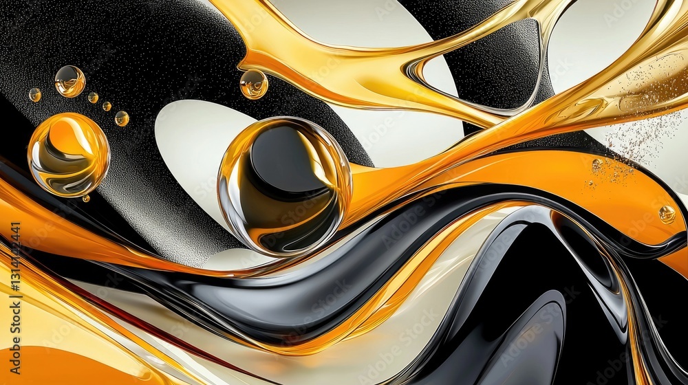Vibrant black and yellow abstract artwork with bold, flowing brush strokes in motion Vibrant black and yellow abstract artwork with bold, flowing brush strokes in motion