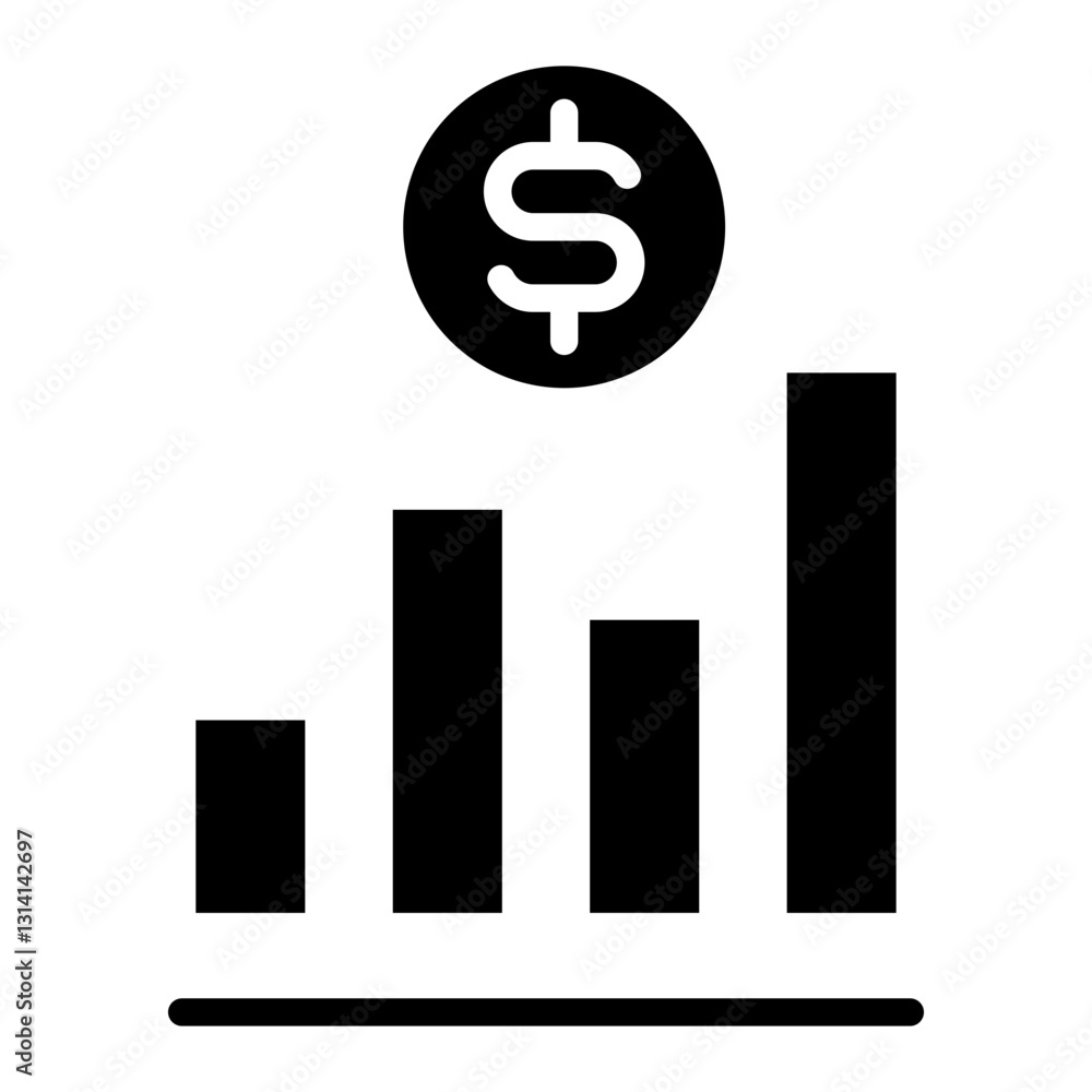 Chart Glyph Icon Chart Glyph Icon