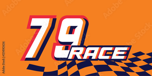 79 race racing numbers with racing flag background, racing starting numbers, sports racing numbers