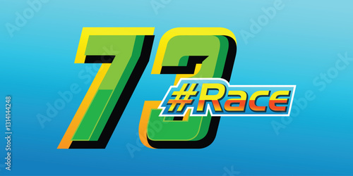 number 73 racing green racing color for sports, automotive and esports and jersey