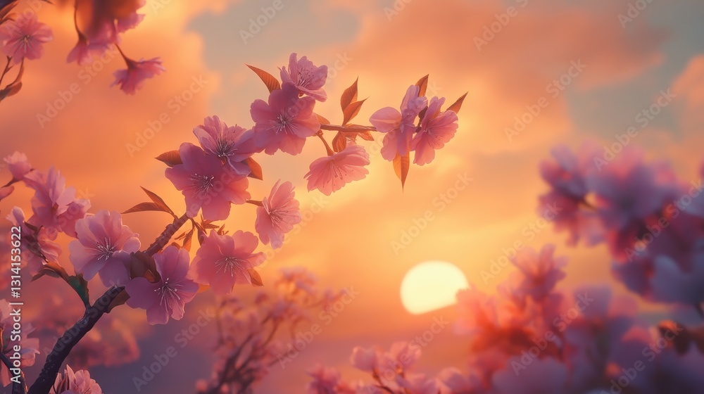 sunset cherry blossoms sunset cherry blossoms