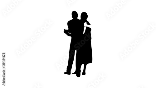 betray partner , black isolated silhouette