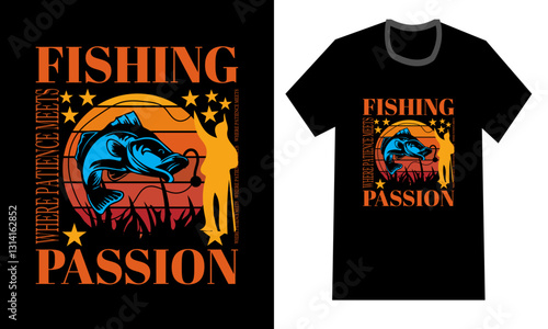 Fishing Passion Attractive T-shirt Design
