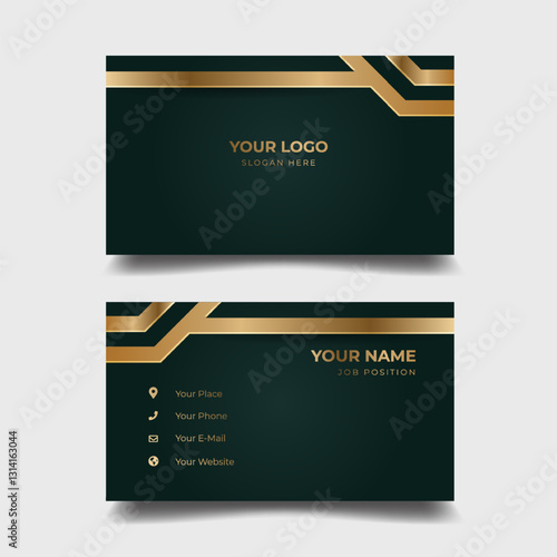 Elegant gold-green business card design (2)