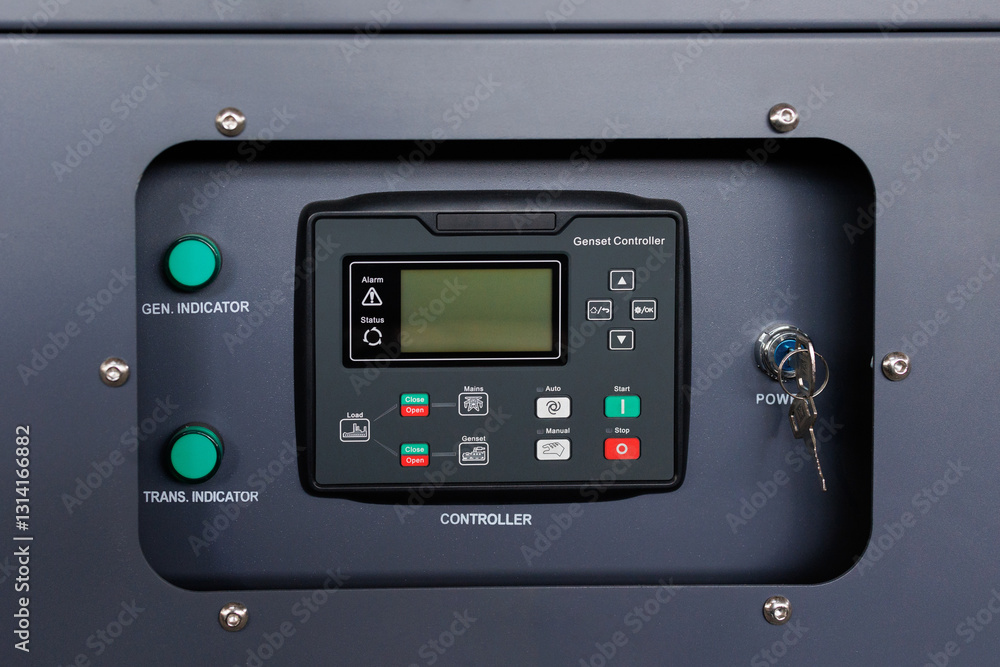 Obraz premium Control panel of a generator featuring various indicators and controls Generative AI