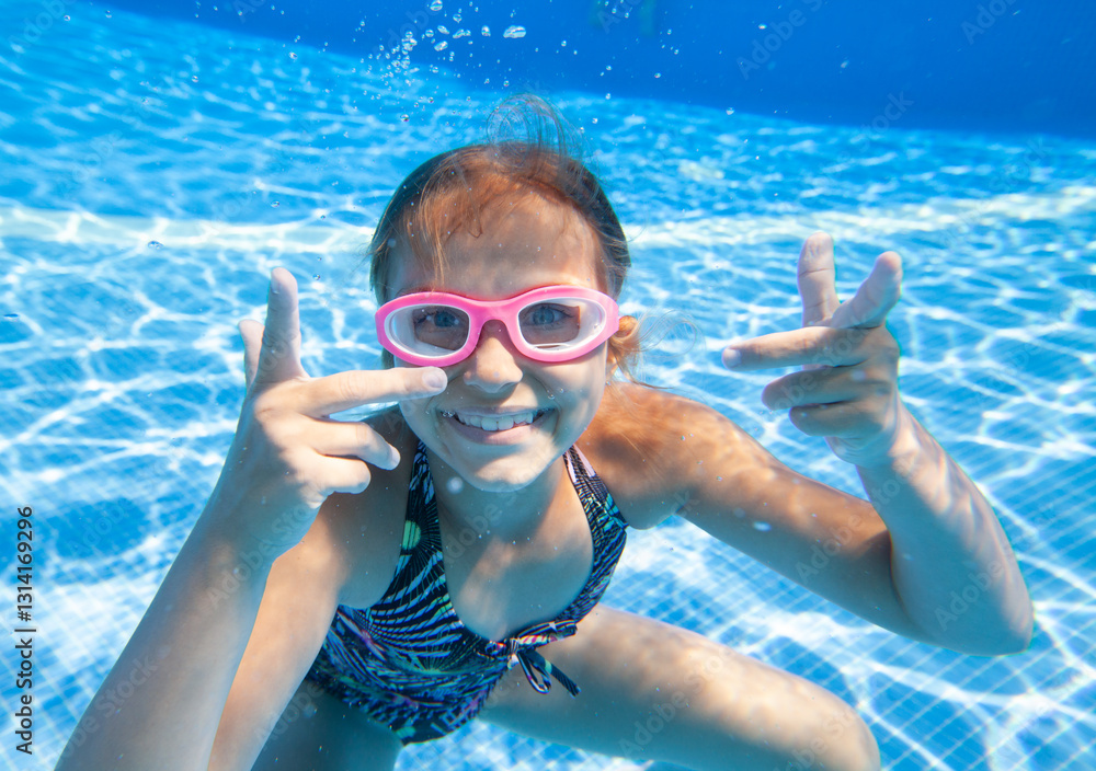 Children play in pool at the resort