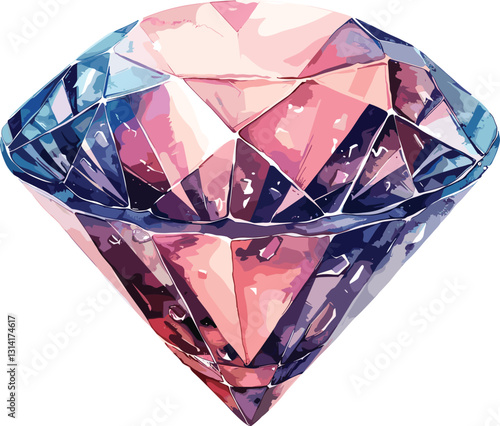 Vintage diamond gemstone illustration, old-style vector art on transparent background, antique jewelry engraving, luxury cut stone sketch, retro precious gem drawing