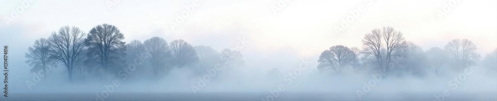 Silhouetted trees in thick fog, isolated on white, gothic, nature Silhouetted trees in thick fog, isolated on white, gothic, nature