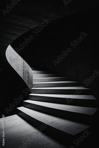 Spiraling Concrete Staircase