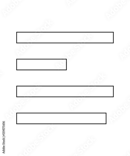 Left align icon in thin outline