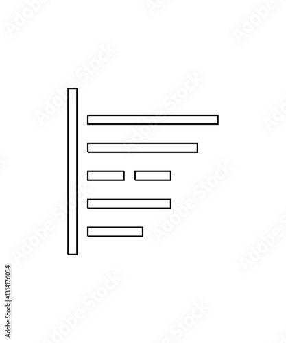 Left alignment icon in thin outline