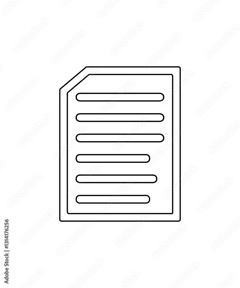 Document icon in thin outline Document icon in thin outline