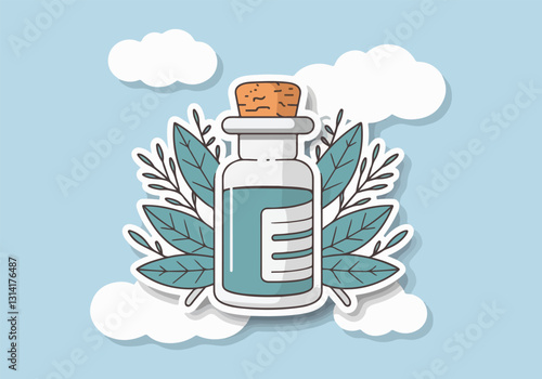 Vector Illustrations for World Homeopathy Day – Herbal Remedies, Homeopathic Bottles, Natural Healing, Icon Designs for Social Media, T-Shirts, Stickers, Posters, Print Cards & Animated GIFs