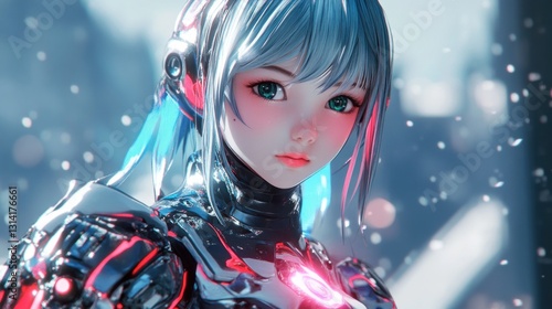 Cyberpunk Anime Girl: Futuristic Beauty in a Digital World