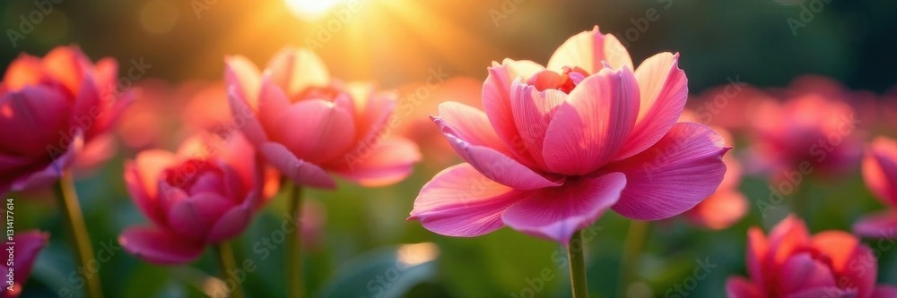 Sunlit petals, visible brushstrokes, lush color, oil paint, brushstrokes, texture Sunlit petals, visible brushstrokes, lush color, oil paint, brushstrokes, texture