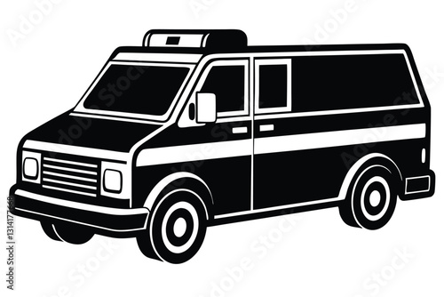 Ambulance Emergency Car Icon in Flat Style Vector Illustration