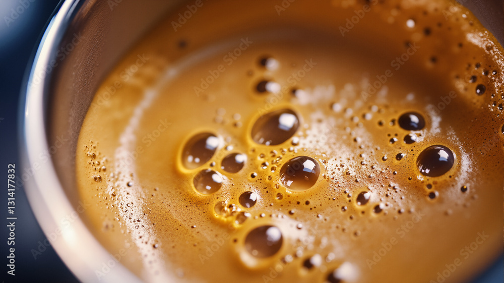 The image shows a close up of a cup of coffee with water droplets on it The image shows a close up of a cup of coffee with water droplets on it