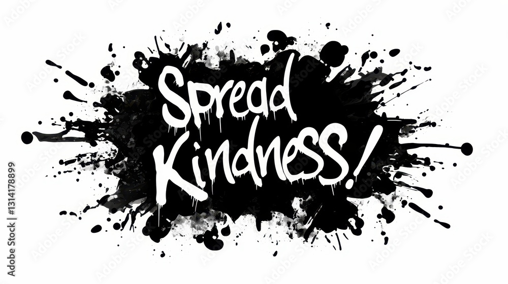 Spread Kindness! graffiti lettering, typography handwriting font, spray wall art text design Spread Kindness! graffiti lettering, typography handwriting font, spray wall art text design