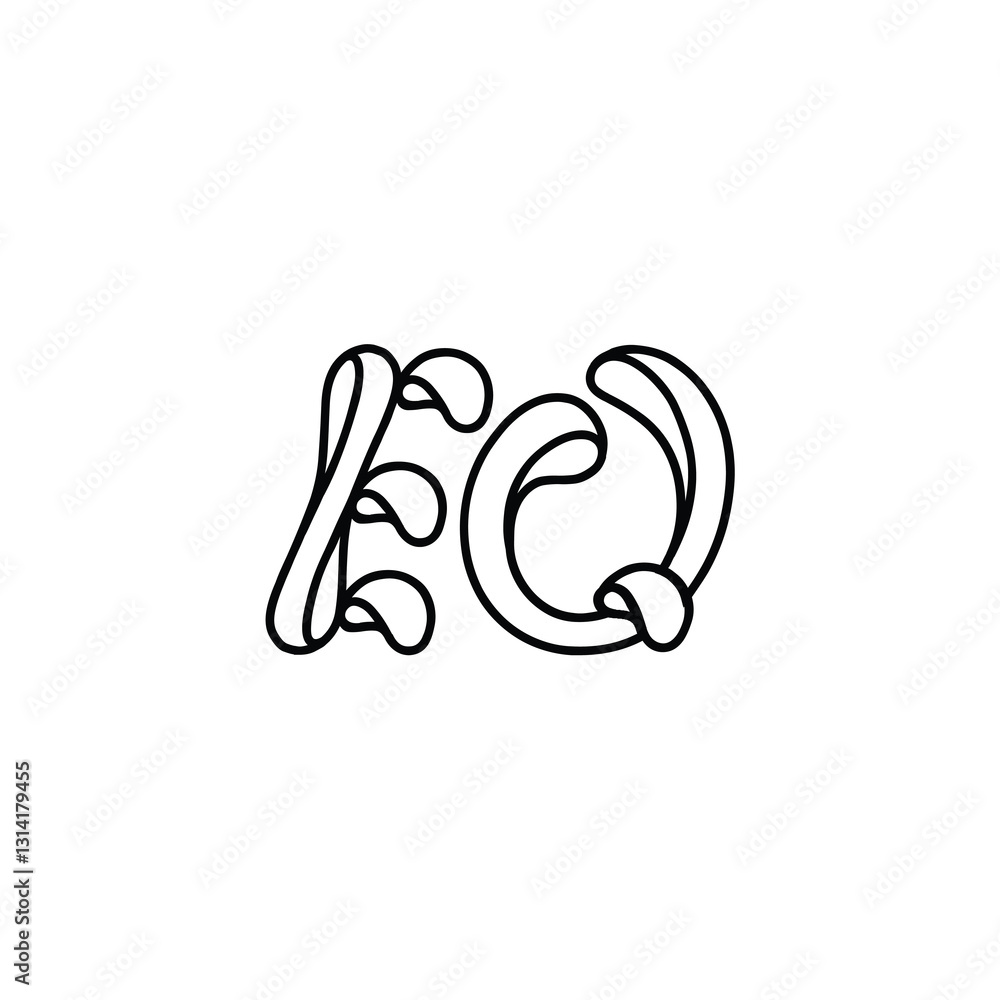 Obraz premium EQ monogram logo design letter text name symbol monochrome logotype alphabet character simple logo