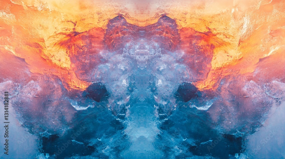 Vibrant Abstract Wave Patterns in Deep Blue and Bright Orange Tones Vibrant Abstract Wave Patterns in Deep Blue and Bright Orange Tones