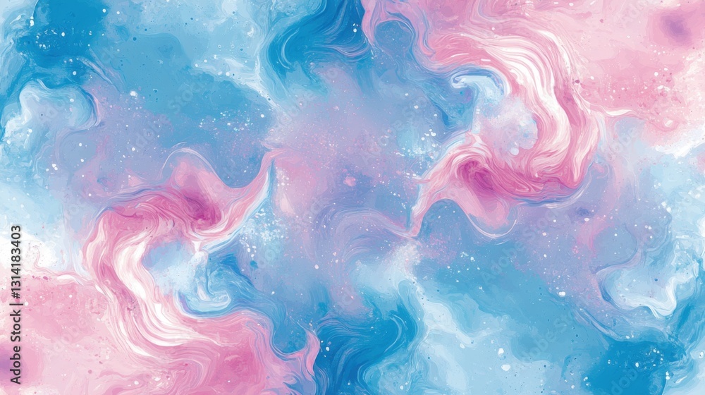 Obraz premium Liquid swirl patterns and requested a pastel cute style. Abstract Pink and Blue Swirling Fluid Background