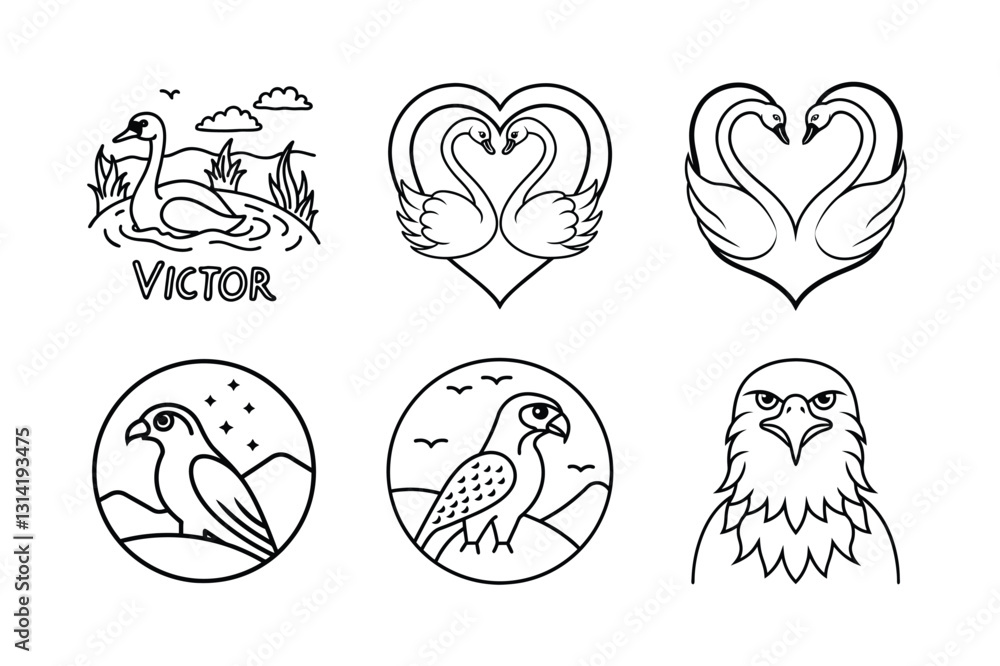 Victor Liner Swan and Eagle Set Victor Liner Swan and Eagle Set