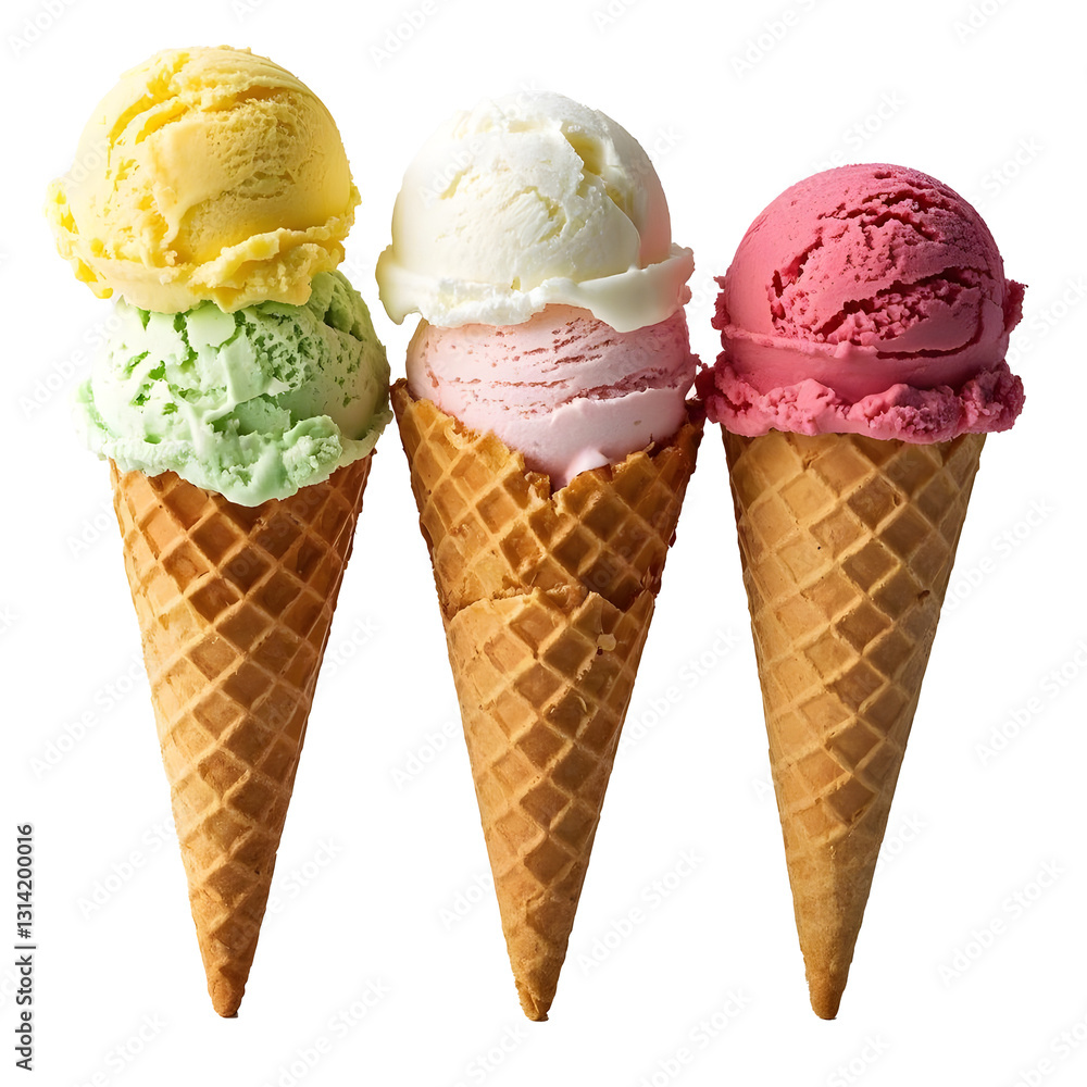 Delicious Ice Cream Cones | Vanilla, Chocolate, Strawberry Scoops, Waffle Cone, Frozen Dessert, Sweet Treat, Summer Snack, Creamy Gelato, Cold Dairy Delight, Tasty Cone, Gourmet Flavor, Ice Cream Shop Delicious Ice Cream Cones | Vanilla, Chocolate, Strawberry Scoops, Waffle Cone, Frozen Dessert, Sweet Treat, Summer Snack, Creamy Gelato, Cold Dairy Delight, Tasty Cone, Gourmet Flavor, Ice Cream Shop