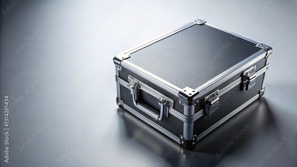 High-Angle View of Empty Flight Case on Solid Background - Perfect for Music, Equipment or Travel Stock Photos High-Angle View of Empty Flight Case on Solid Background - Perfect for Music, Equipment or Travel Stock Photos