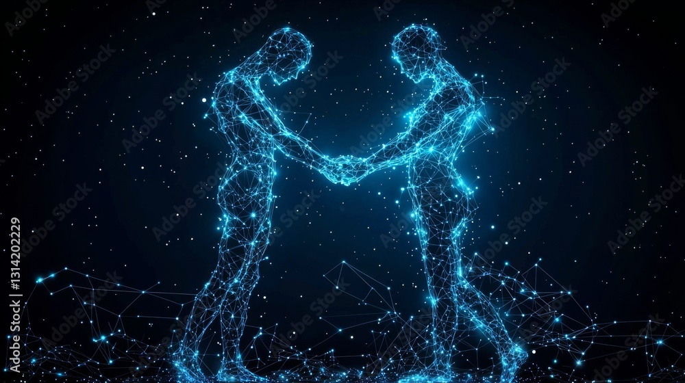 Fototapeta premium Gemini Zodiac Sign in Cosmic Constellation Art