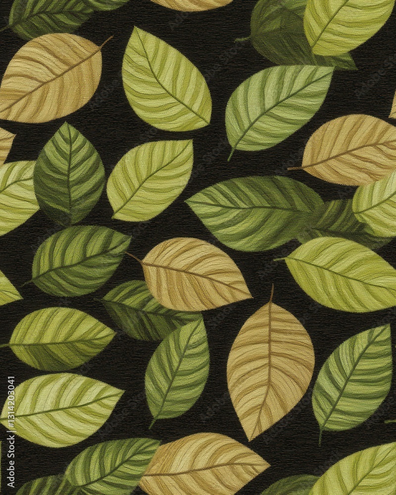 Obraz premium Forest canopy bursting with new green leaves against a dark background creating a striking natural contrast