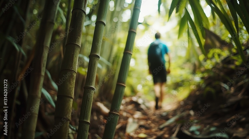 Fototapeta premium Lush bamboo forest trail