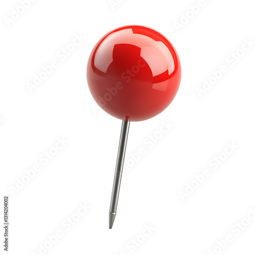 red pin isolated on a transparent checkered background