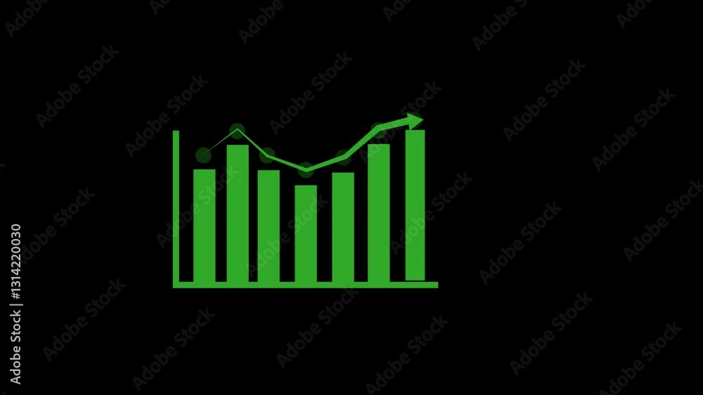 Rising graph with arrow. The graph shows business condition. Rising graph with arrow. The graph shows business condition.