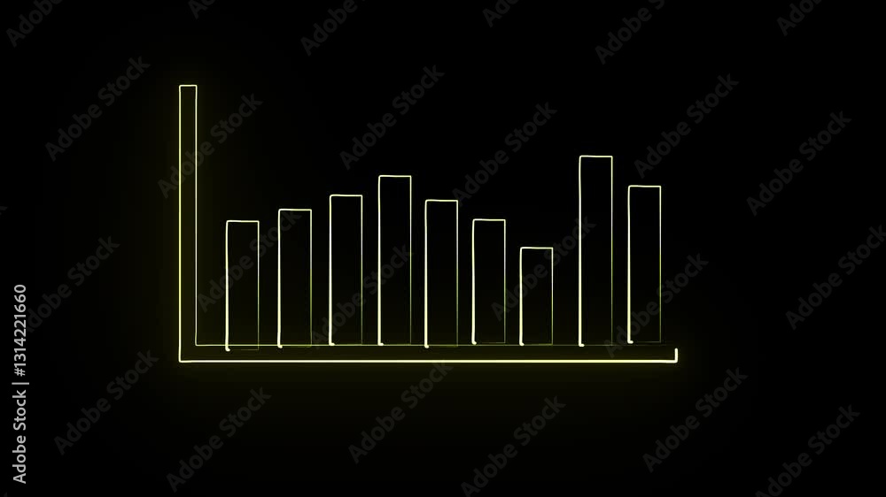 Neon up and down business graph animation .new concept.4k video. Neon up and down business graph animation .new concept.4k video.