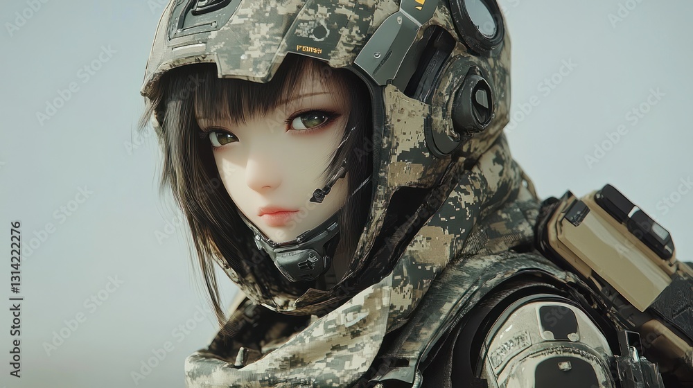Futuristic Female Soldier: A Digital Portrait Futuristic Female Soldier: A Digital Portrait