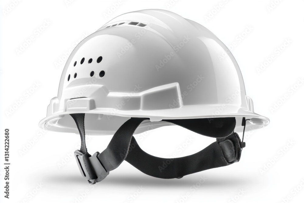 Fototapeta premium Essential white hard hat for construction safety practices