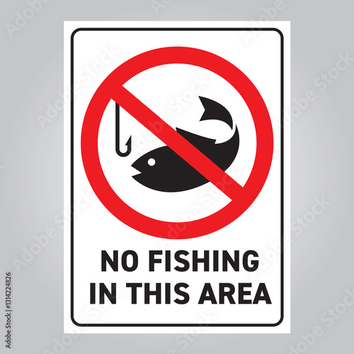 No fishing in this area vector sign