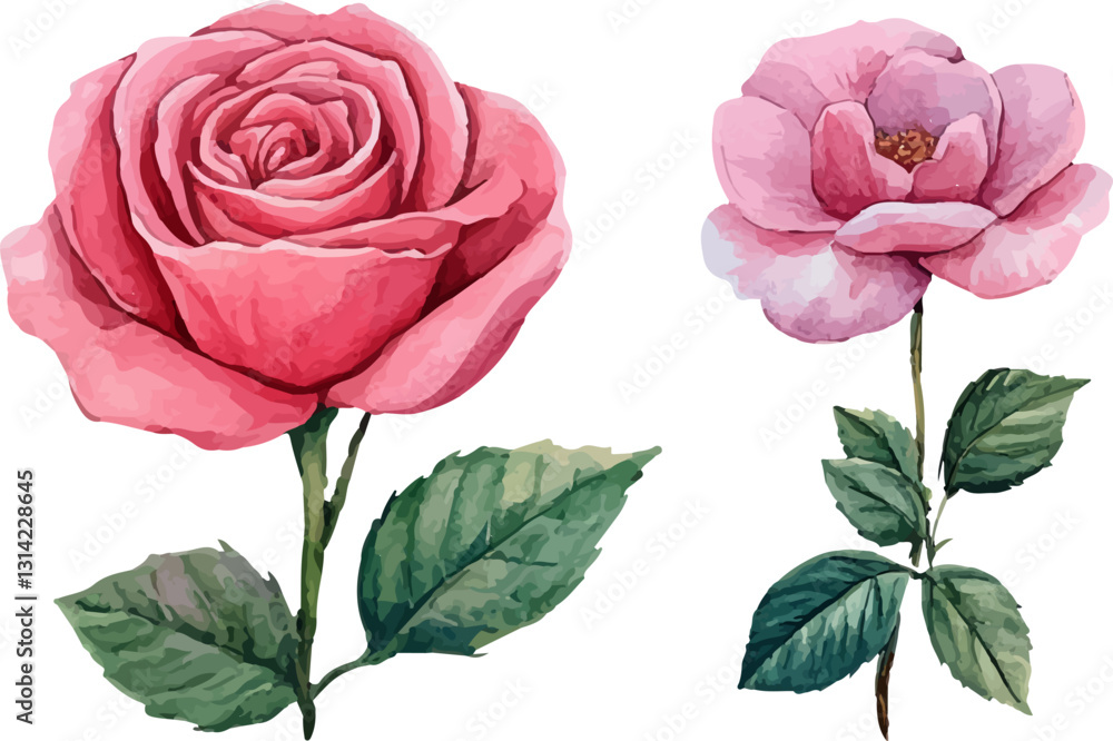Fototapeta premium pink rose isolated on white background