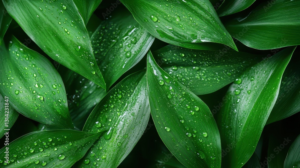 An enticing composition of fresh green leaves adorned with subtle water droplets, emphasizing nature’s beauty and the refreshing essence of green foliage. An enticing composition of fresh green leaves adorned with subtle water droplets, emphasizing nature’s beauty and the refreshing essence of green foliage.