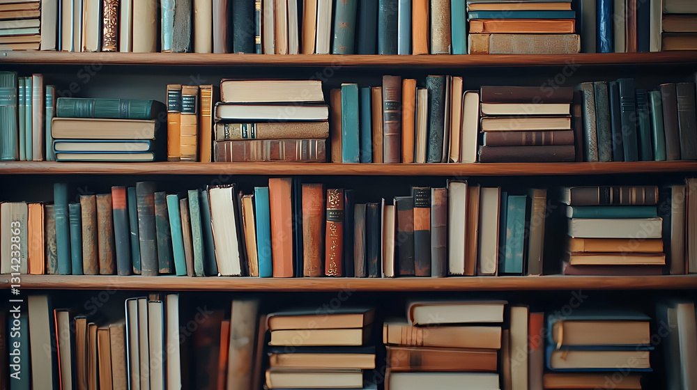 A Wooden Bookshelf Filled With A Diverse Collection Of Books In A Library Setting Showcasing Knowledge And Learning A Wooden Bookshelf Filled With A Diverse Collection Of Books In A Library Setting Showcasing Knowledge And Learning
