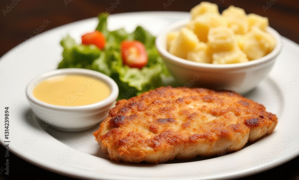 Delicious chicken fillet with sides Delicious chicken fillet with sides