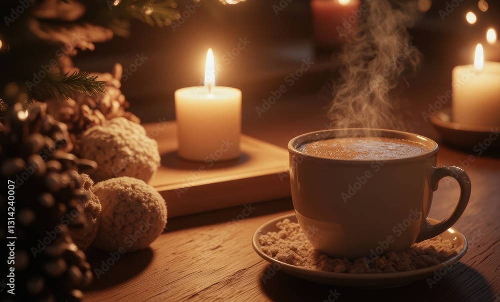 Warm coffee by candlelight Warm coffee by candlelight
